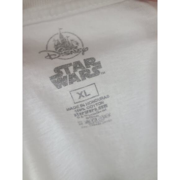 Mens XL Disney Star Wars Darth Vader White Crew Neck T-Shirt - Picture 7 of 9